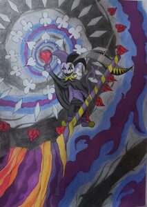 Représentation de Jevil du jeu DELTARUNE
